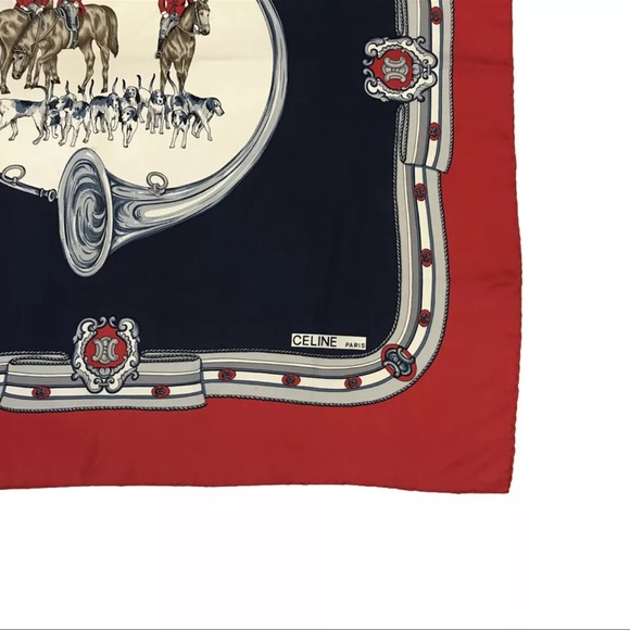 AUTH CELINE Silk Scarf - Picture 4 of 7